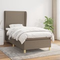 vidaXL, vidaXL Boxspringbett mit Matratze Taupe 90x190 cm Stoff