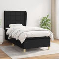 vidaXL, vidaXL Boxspringbett mit Matratze Schwarz 100x200 cm Stoff