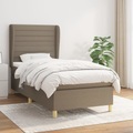 vidaXL, vidaXL Boxspringbett mit Matratze Taupe 90x200 cm Stoff