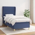 vidaXL, vidaXL Boxspringbett mit Matratze Blau 100x200 cm Stoff