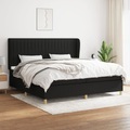 vidaXL, vidaXL Boxspringbett mit Matratze Schwarz 200x200 cm Stoff