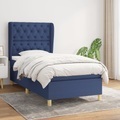 vidaXL, vidaXL Boxspringbett mit Matratze Blau 80x200 cm Stoff