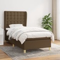 vidaXL, vidaXL Boxspringbett mit Matratze Dunkelbraun 90x200 cm Stoff