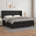 vidaXL, vidaXL Boxspringbett mit Matratze Schwarz 200x200 cm Kunstleder