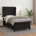 vidaXL, vidaXL Boxspringbett mit Matratze Schwarz 100x200 cm Kunstleder