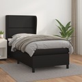 vidaXL, vidaXL Boxspringbett mit Matratze Schwarz 100x200 cm Kunstleder