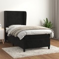 vidaXL, vidaXL Boxspringbett mit Matratze Schwarz 90x200 cm Samt