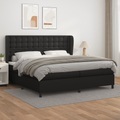 vidaXL, vidaXL Boxspringbett mit Matratze Schwarz 200x200 cm Kunstleder