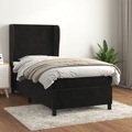 vidaXL, vidaXL Boxspringbett mit Matratze Schwarz 90x190 cm Samt