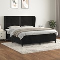 vidaXL, vidaXL Boxspringbett mit Matratze Schwarz 160x200 cm Samt