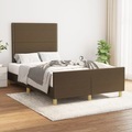 vidaXL, vidaXL Bettgestell mit Kopfteil Dunkelbraun 120x200 cm Stoff