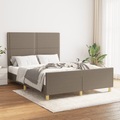 vidaXL, vidaXL Bettgestell mit Kopfteil Taupe 140x200 cm Stoff