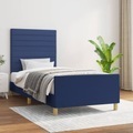 vidaXL, vidaXL Bettgestell mit Kopfteil Blau 90x190 cm Stoff