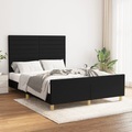 vidaXL, vidaXL Bettgestell mit Kopfteil Schwarz 140x190 cm Stoff