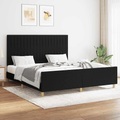 vidaXL, vidaXL Bettgestell mit Kopfteil Schwarz 160x200 cm Stoff
