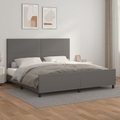 vidaXL, vidaXL Bettgestell mit Kopfteil Grau 200x200 cm Kunstleder