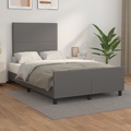 vidaXL, vidaXL Bettgestell mit Kopfteil Grau 120x200 cm Kunstleder