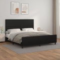 vidaXL, vidaXL Bettgestell mit Kopfteil Schwarz 180x200 cm Kunstleder