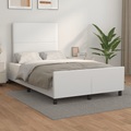vidaXL, vidaXL Bettgestell mit Kopfteil Weiß 120x200 cm Kunstleder