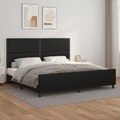 vidaXL, vidaXL Bettgestell mit Kopfteil Schwarz 200x200 cm Kunstleder