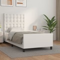 vidaXL, vidaXL Bettgestell mit Kopfteil Weiß 80x200 cm Kunstleder