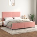 vidaXL, vidaXL Bettgestell mit Kopfteil Rosa 180x200 cm Samt
