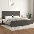 vidaXL, vidaXL Bettgestell mit Kopfteil Dunkelgrau 200x200 cm Samt