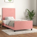 vidaXL, vidaXL Bettgestell mit Kopfteil Rosa 90x190 cm Samt