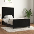 vidaXL, vidaXL Bettgestell mit Kopfteil Schwarz 100x200 cm Samt