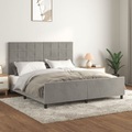 vidaXL, vidaXL Bettgestell mit Kopfteil Hellgrau 160x200 cm Samt