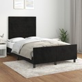 vidaXL, vidaXL Bettgestell mit Kopfteil Schwarz 120x200 cm Samt