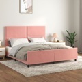 vidaXL, vidaXL Bettgestell mit Kopfteil Rosa 180x200 cm Samt