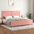 vidaXL, vidaXL Bettgestell mit Kopfteil Rosa 200x200 cm Samt