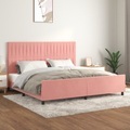 vidaXL, vidaXL Bettgestell mit Kopfteil Rosa 200x200 cm Samt
