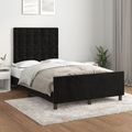 vidaXL, vidaXL Bettgestell mit Kopfteil Schwarz 120x200 cm Samt