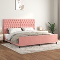 vidaXL, vidaXL Bettgestell mit Kopfteil Rosa 200x200 cm Samt