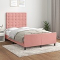 vidaXL, vidaXL Bettgestell mit Kopfteil Rosa 120x200 cm Samt