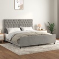 vidaXL, vidaXL Bettgestell mit Kopfteil Hellgrau 160x200 cm Samt