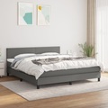 vidaXL, vidaXL Boxspringbett mit Matratze Dunkelgrau 160x200 cm Stoff