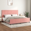vidaXL, vidaXL Bettgestell mit Kopfteil Rosa 200x200 cm Samt