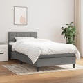 vidaXL, vidaXL Boxspringbett mit Matratze Dunkelgrau 80x200 cm Stoff