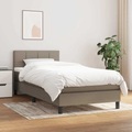 vidaXL, vidaXL Boxspringbett mit Matratze Taupe 90x190 cm Stoff
