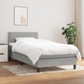 vidaXL, vidaXL Boxspringbett mit Matratze Hellgrau 90x190 cm Stoff