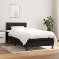 vidaXL, vidaXL Boxspringbett mit Matratze Schwarz 90x200 cm Stoff