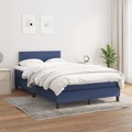 vidaXL, vidaXL Boxspringbett mit Matratze Blau 120x200 cm Stoff