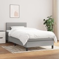 vidaXL, vidaXL Boxspringbett mit Matratze Hellgrau 90x190 cm Stoff