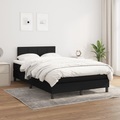 vidaXL, vidaXL Boxspringbett mit Matratze Schwarz 120x200 cm Stoff