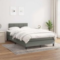 vidaXL, vidaXL Boxspringbett mit Matratze Dunkelgrau 120x200 cm Stoff