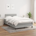 vidaXL, vidaXL Boxspringbett mit Matratze Hellgrau 120x200 cm Stoff