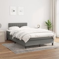 vidaXL, vidaXL Boxspringbett mit Matratze Dunkelgrau 120x200 cm Stoff